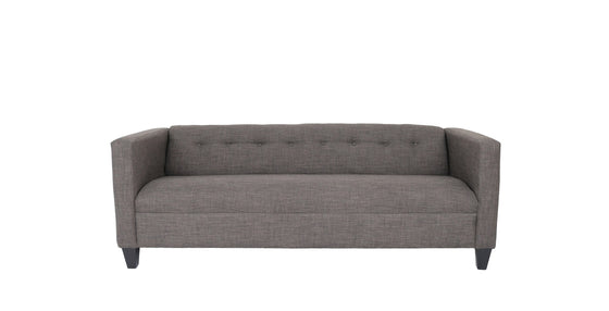 80" Charcoal Polyester and Dark Brown Sofa