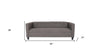 80" Charcoal Polyester and Dark Brown Sofa