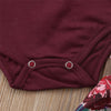 Maroon Baby Onesie and Floral Skirt with Headband | Available in Several Sizes