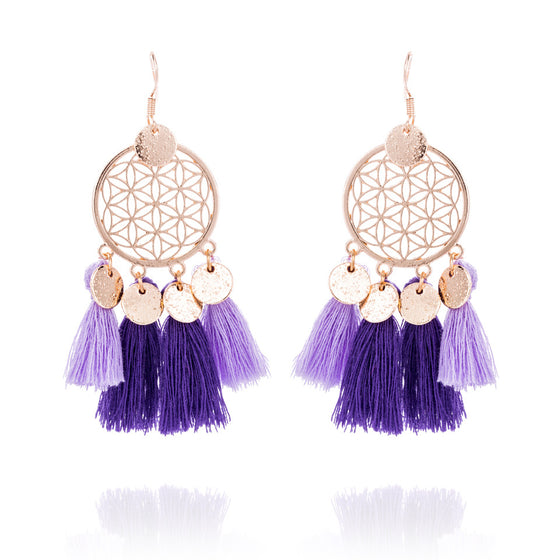 Tassel Dreamcatcher Sequin Earrings