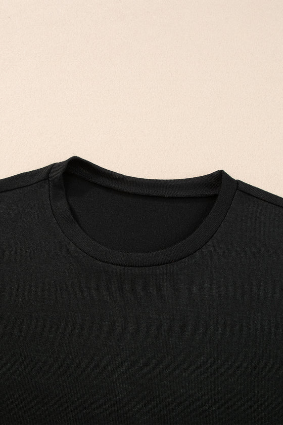 Black Ribbed T-shirt | Available in 3 Colors