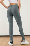 Dark Grey Vintage Wash Ribbed Leggings