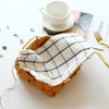 Cotton Striped or Plaid Napkin in Denim and Ivory