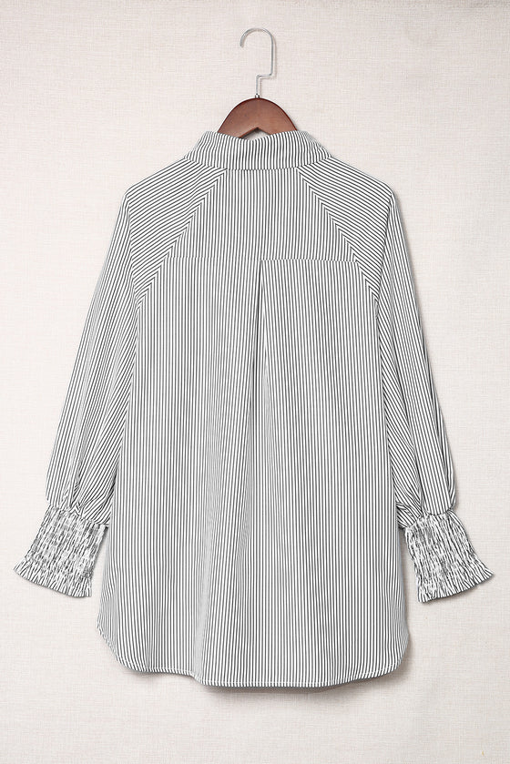 Light Blue Striped Button-up Shirt | Available in 3 Colors