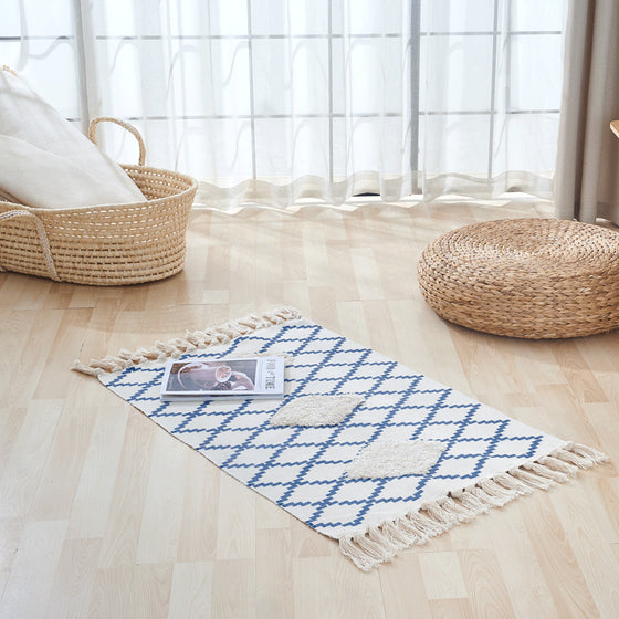 Fringed Cotton Small Space Rug | Other Styles Available