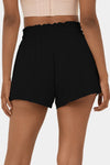 Black Frill High Waist Petal Wrap Swim Shorts | Available in 3 Colors (Pre-Order)