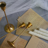 Retro Candlestick Holders Set in Brass Finish