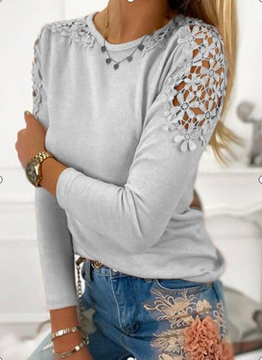 Floral Laced Long Sleeve T-Shirt