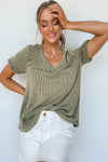 Olive Green Corded T-Shirt