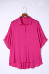 Pink Casual Dolman Oversize Blouse