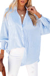 Light Blue Striped Button-up Shirt | Available in 3 Colors