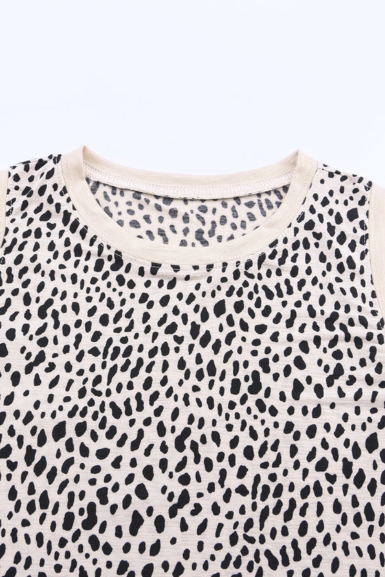 Black Dotted Print Casual Tank Top for Women | Available in 5 Colors