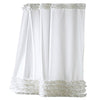 Vintage Style Ruffled Shower Curtain in White