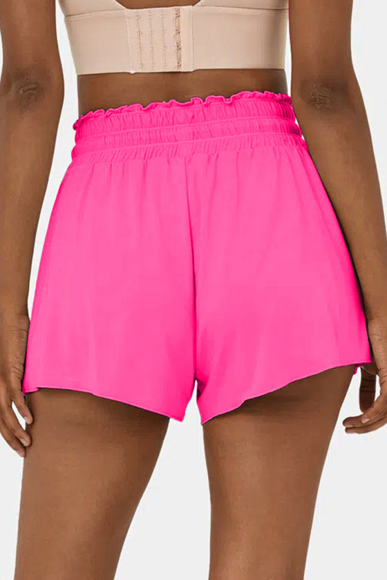 Black Frill High Waist Petal Wrap Swim Shorts | Available in 3 Colors (Pre-Order)