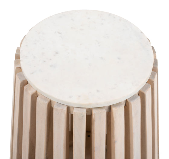 Cyprus Side Table in White & Natural