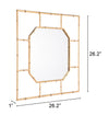 Bamboo Square Mirror Gold