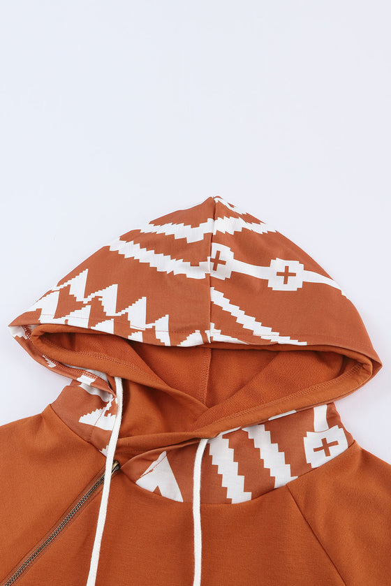 Aztec Pattern Pullover Hoodie with Pockets | Other Colors Available