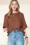 Coffee Batwing Sleeve Sweater | Available in Beige