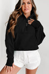 Brown Zip Up Stand Collar Thumbhole Sleeve Sweatshirt | Available in 4 Colors