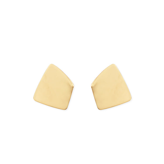 Abstract Square Earrings in Plated Gold Finish