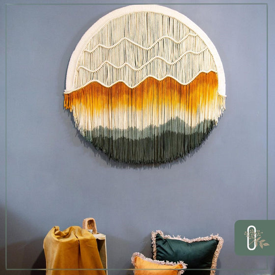 Nordic Hand-dyed Woven Round Tapestry