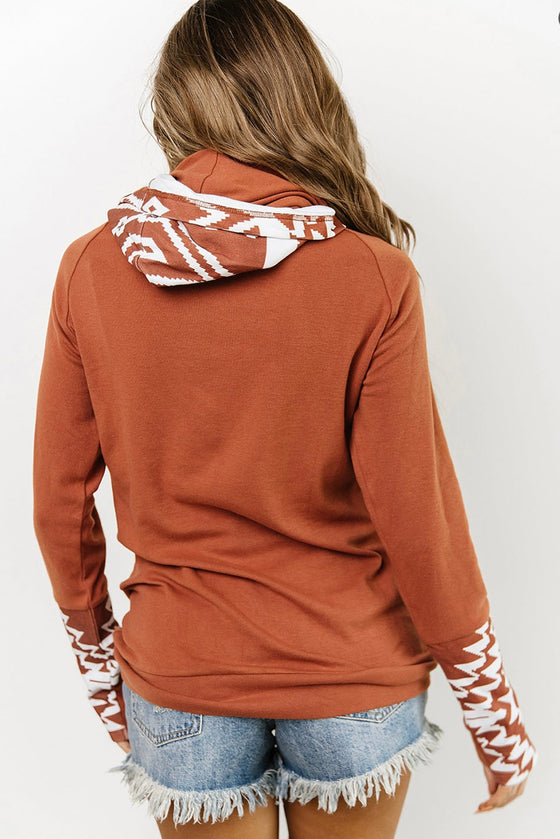 Aztec Pattern Pullover Hoodie with Pockets | Other Colors Available