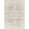 Area Rug -Distressed Oriental Style Light Grey / Beige in 5' x 7'