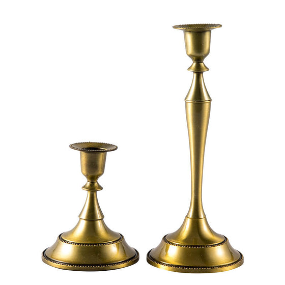 European Candle Holder in Brass Finish