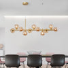 Minimalist Long Glass Orb Chandelier