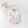 Pink and White Infant Knit Sweater and Onesie | Available in 4 Sizes