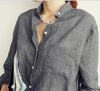 Linen Long-Sleeved Button-up Shirt