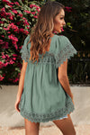 Green Lace Trim Top | Available in 2 Colors