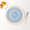 Round Nordic Style Fringed Cotton Placemat