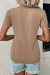 Mist Green Tulip Sleeve V Neck T-Shirt | Available in 4 Colors