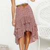 Ruffled Midi Skirt with Long Length Back