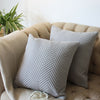Velvet Throw Pillow Cover with Quilted and Nordic Chevron Design