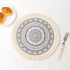 Round Nordic Style Fringed Cotton Placemat