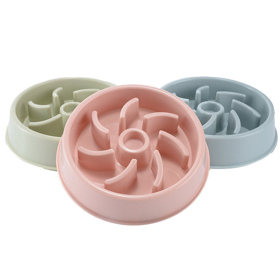 Pastel Colored Plastic Choke Prevention Pet Food Bowl