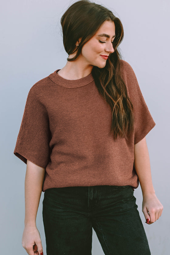 Coffee Batwing Sleeve Sweater | Available in Beige