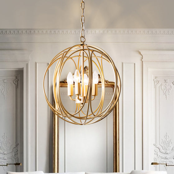 Modern Sphere Chandelier in Gold Finish