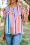 Striped Keyhole Sleeve Blouse | Available in 2 Patterns