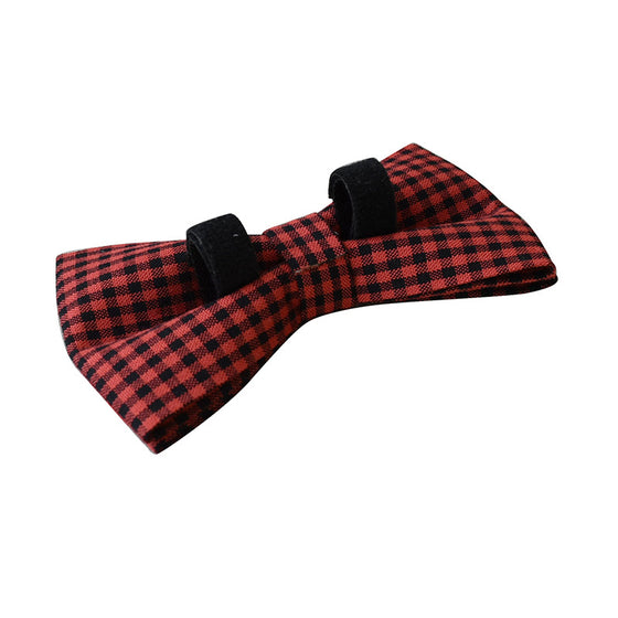 Red and Black Plaid Bowtie, Dog Collar, and Leash Set | Available in 4 Sizes