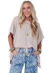 Light Pink Batwing Sleeve Oversized T Shirt