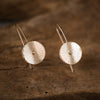 Simple Dangling Disc earrings in Gold or Silver Finish