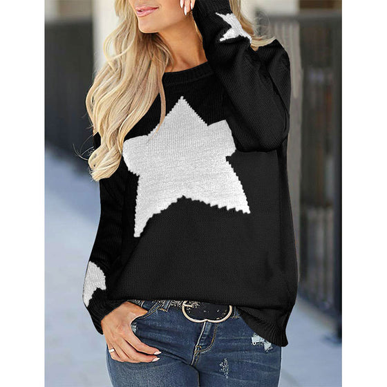 Star Pullover Knit Sweater