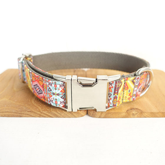 Bohemian Style Dog Collar and Leash Set | Available in Several Sizes