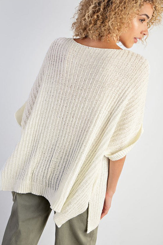 Salmon Colored Baggy Knit Top