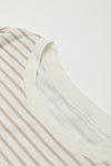 Apricot Striped Lace Splicing Ruffle Sleeve T-shirt | Available in 2 Colors