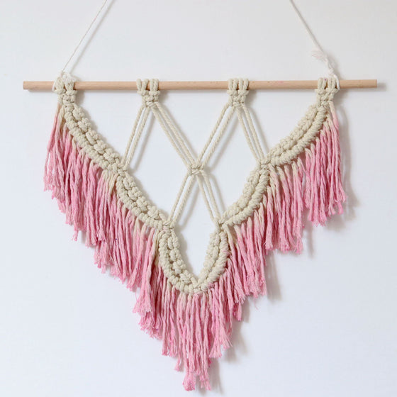 Pink Boho Style Macrame Wall Hanging Decoration | Available in 2 Colors