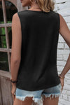 Black Tank Top with Slits and Twist